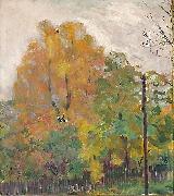 Bernhard Folkestad Deciduous trees in fall suit with cuts oil